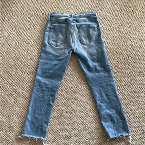 Blue Ombre Frayed Hem Jeans